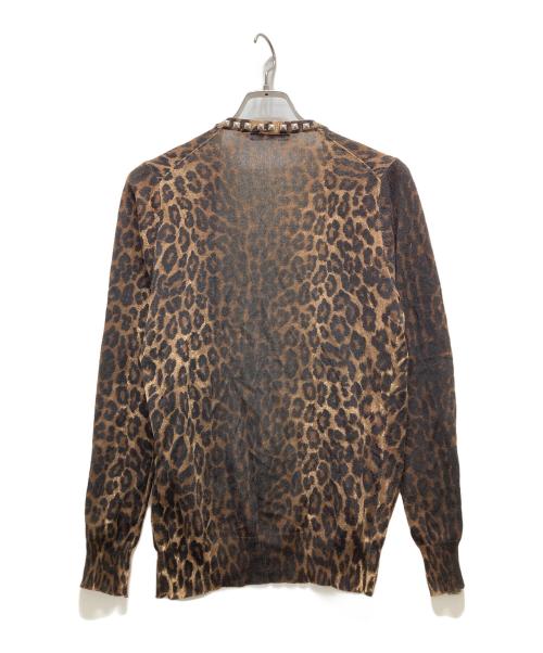 Hysteric Glamour（ヒステリックグラマー）Hysteric Glamour (ヒステリックグラマー) スタッズレオパードカーディガン ブラウン サイズ:FREEの古着・服飾アイテム