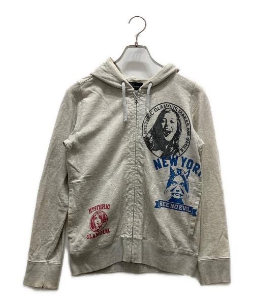Hysteric Glamour（ヒステリックグラマー）Hysteric Glamour (ヒステリックグラマー) ジップパーカー グレー サイズ:FREEの古着・服飾アイテム