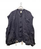 NONSAPIENSノンサピエンス）の古着「リネンベスト」｜ネイビー