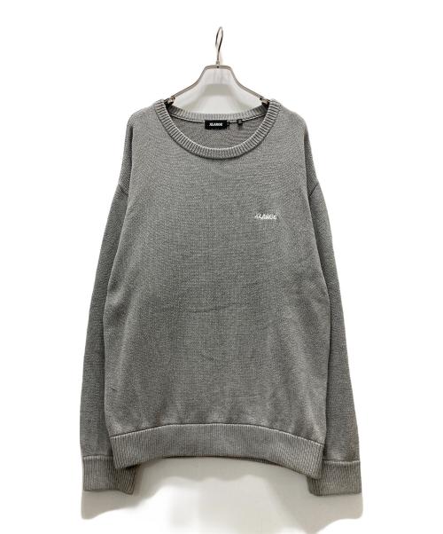 X-LARGE（エクストララージ）X-LARGE (エクストララージ) ロゴ刺繍ニット グレー サイズ:XLの古着・服飾アイテム