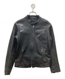 JOHNBULL（ジョンブル）の古着「レザーシングルライダースジャケット」｜ブラック