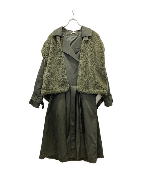 mystic（ミスティック）mystic (ミスティック) ボアベスト付トレンチコート グリーン サイズ:1の古着・服飾アイテム