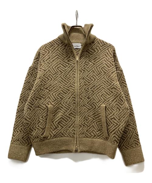 soerte（ソエルテ）soerte (ソエルテ) Oversize jacquard drivers knit ベージュ サイズ:Sの古着・服飾アイテム