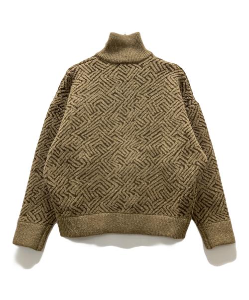 soerte（ソエルテ）soerte (ソエルテ) Oversize jacquard drivers knit ベージュ サイズ:Sの古着・服飾アイテム