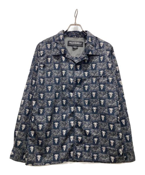 pellepelle（ペレペレ）pellepelle (ペレペレ) 総柄オープンカラーシャツ ネイビー サイズ:XXLの古着・服飾アイテム