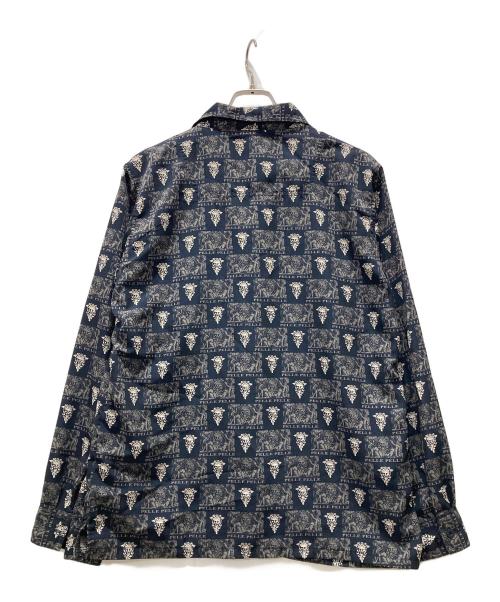 pellepelle（ペレペレ）pellepelle (ペレペレ) 総柄オープンカラーシャツ ネイビー サイズ:XXLの古着・服飾アイテム