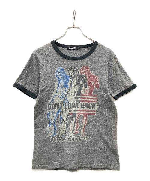 Hysteric Glamour（ヒステリックグラマー）Hysteric Glamour (ヒステリックグラマー) リンガーTシャツ グレー サイズ:Sの古着・服飾アイテム