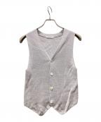 GALERIE VIEギャルリーヴィー）の古着「リネンフルカーディガン Vネックベスト」｜グレー