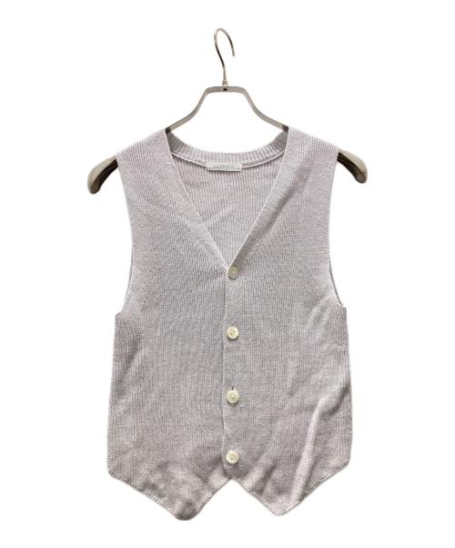 GALERIE VIE（ギャルリーヴィー）GALERIE VIE (ギャルリーヴィー) リネンフルカーディガン Vネックベスト グレー サイズ:Fの古着・服飾アイテム
