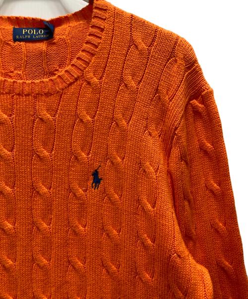 POLO RALPH LAUREN（ポロ・ラルフローレン）POLO RALPH LAUREN (ポロ・ラルフローレン) ケーブルニット オレンジ サイズ:Lの古着・服飾アイテム