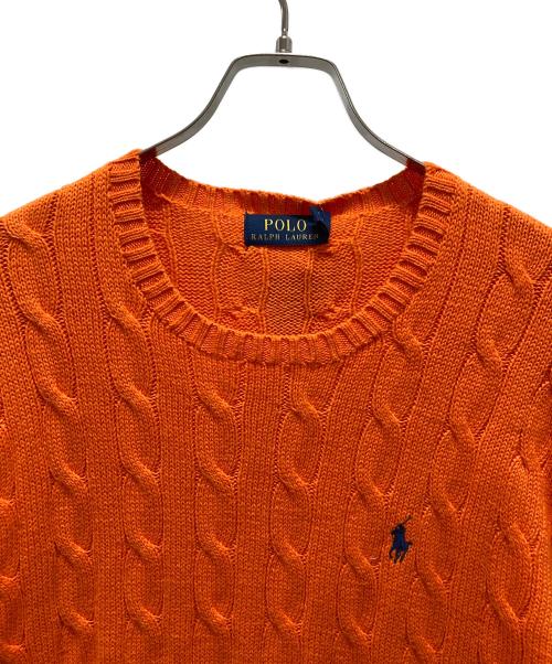 POLO RALPH LAUREN（ポロ・ラルフローレン）POLO RALPH LAUREN (ポロ・ラルフローレン) ケーブルニット オレンジ サイズ:Lの古着・服飾アイテム