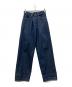 KURO（クロ）の古着「CROSS WIDE DENIM PANTS タックデニムパンツ」｜ネイビー