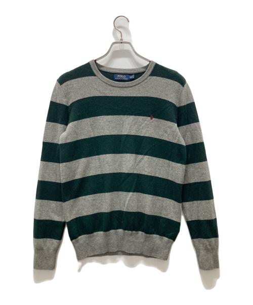 POLO RALPH LAUREN（ポロ・ラルフローレン）POLO RALPH LAUREN (ポロ・ラルフローレン) ボーダーニット グレー サイズ:XLの古着・服飾アイテム