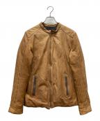 ripvanwinkleリップヴァンウィンクル）の古着「レザー中綿ジャケット」｜ブラウン