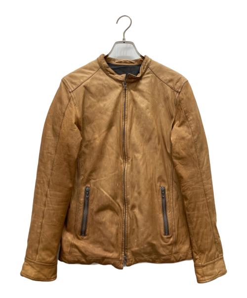 ripvanwinkle（リップヴァンウィンクル）ripvanwinkle (リップヴァンウィンクル) レザー中綿ジャケット ブラウン サイズ:XLの古着・服飾アイテム
