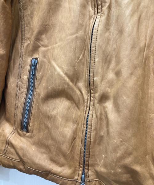 ripvanwinkle（リップヴァンウィンクル）ripvanwinkle (リップヴァンウィンクル) レザー中綿ジャケット ブラウン サイズ:XLの古着・服飾アイテム