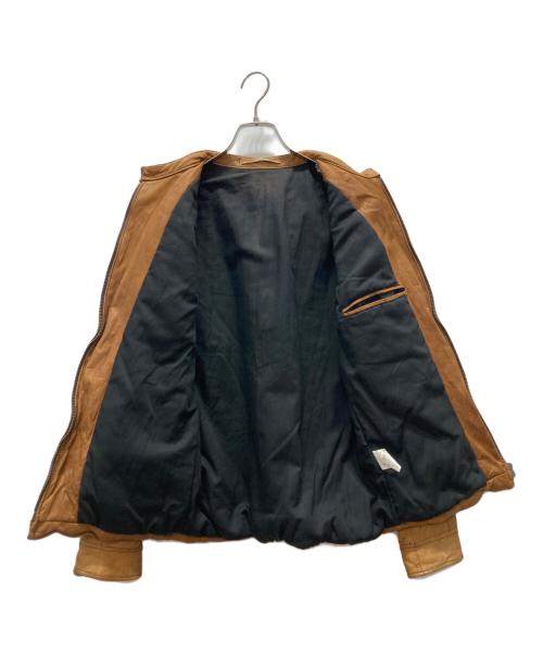 ripvanwinkle（リップヴァンウィンクル）ripvanwinkle (リップヴァンウィンクル) レザー中綿ジャケット ブラウン サイズ:XLの古着・服飾アイテム