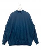 Graphpaperグラフペーパー）の古着「Cotton Light Terry Mock Neck/モックネックカットソー」｜ネイビー
