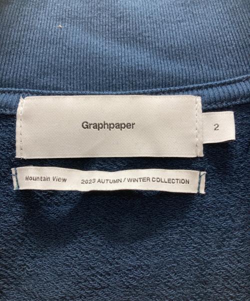 Graphpaper（グラフペーパー）Graphpaper (グラフペーパー) Cotton Light Terry Mock Neck/モックネックカットソー ネイビー サイズ:Mの古着・服飾アイテム