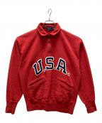 POLO RALPH LAURENポロ・ラルフローレン）の古着「ハーフジップスウェット」｜レッド