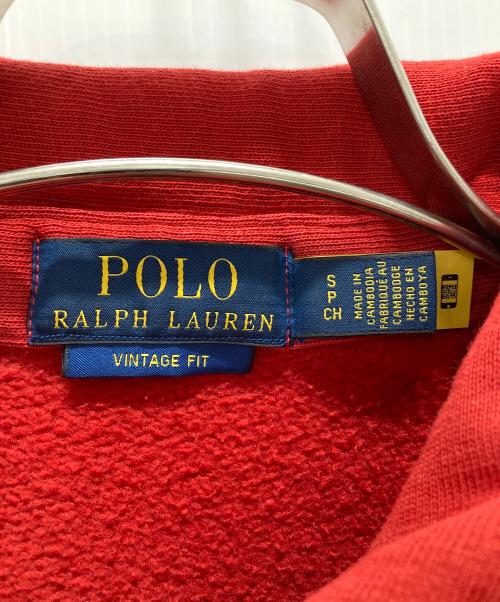 POLO RALPH LAUREN（ポロ・ラルフローレン）POLO RALPH LAUREN (ポロ・ラルフローレン) ハーフジップスウェット レッド サイズ:Sの古着・服飾アイテム