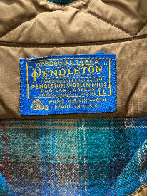 PENDLETON（ペンドルトン）PENDLETON (ペンドルトン) 70's-80's ネルシャツ ブルーマルチカラー サイズ:Lの古着・服飾アイテム