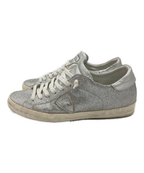 PHILIPPE MODEL（フィリップ モデル）PHILIPPE MODEL (フィリップ モデル) グリッタースニーカー シルバー サイズ:41の古着・服飾アイテム