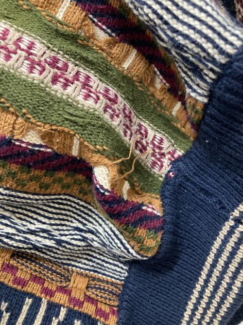 north wales（ノース・ウェールズ）north wales (ノース・ウェールズ) 3Dニット イエロー サイズ:XLの古着・服飾アイテム