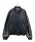 VINTAGE（ヴィンテージ）の古着「企業ロゴレザー切替スタジャン」｜ブラック