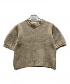 MADISON BLUEマディソンブルー）の古着「ハーフスリーブニット」｜ベージュ