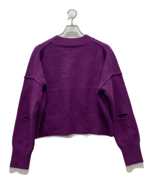 INSCRIRE（アンスクリア）INSCRIRE (アンスクリア) ブロークンVネックニット パープル サイズ:表記無しの古着・服飾アイテム