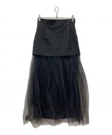 Whim Gazette（ウィムガゼット）の古着「チュールキリカエスカート」｜ブラック