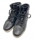 DRAGON BEARDドラゴンベアード）の古着「リザード型押しハイカットスニーカー」｜ブラック