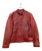 J. LINDEBERGジェイリンドバーグ）の古着「シングルライダースジャケット」｜レッド