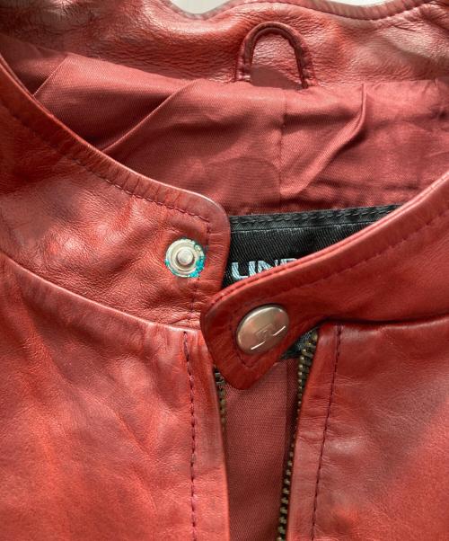 J. LINDEBERG（ジェイリンドバーグ）J. LINDEBERG (ジェイリンドバーグ) シングルライダースジャケット レッド サイズ:Lの古着・服飾アイテム