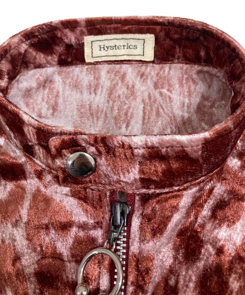 hysterics（ヒステリックス）hysterics (ヒステリックス) ベロア レオパード ライダースジャケット ピンク サイズ:FREEの古着・服飾アイテム