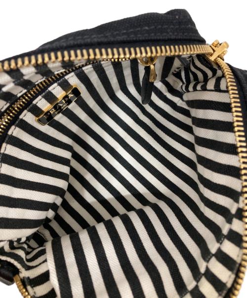 PRADA（プラダ）PRADA (プラダ) キャンパスコスメポーチ ブラックの古着・服飾アイテム