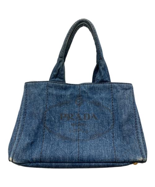 PRADA（プラダ）PRADA (プラダ) デニムカナパトートバッグ ブルーの古着・服飾アイテム