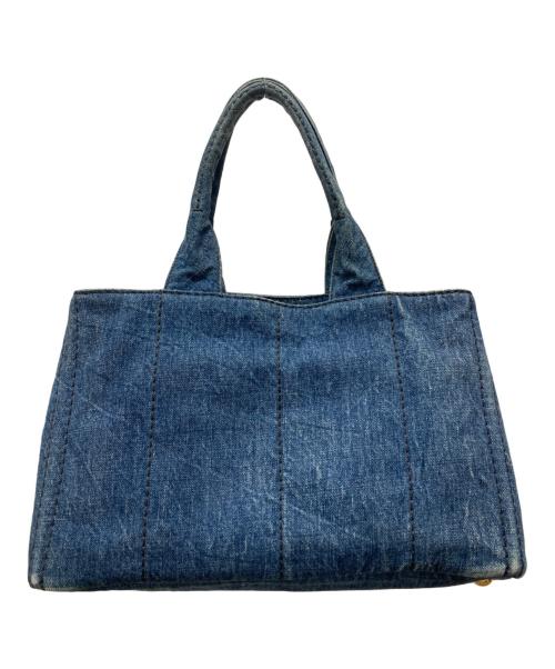 PRADA（プラダ）PRADA (プラダ) デニムカナパトートバッグ ブルーの古着・服飾アイテム