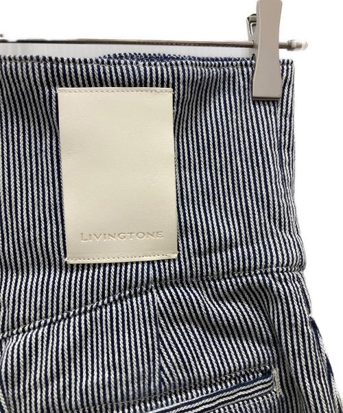 LIVINGTONE（リヴィントーン）livingtone (リヴィントーン) ハイウエストヒッコリーパンツ ネイビー サイズ:Sの古着・服飾アイテム
