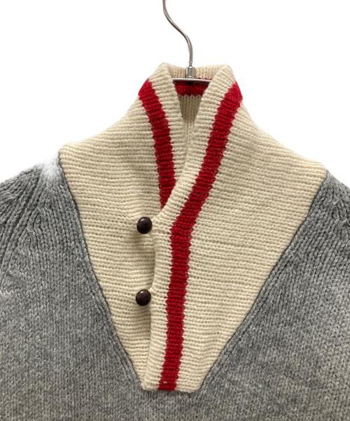 POLO RALPH LAUREN（ポロ・ラルフローレン）POLO RALPH LAUREN (ポロ・ラルフローレン) ショールカラーニット グレー サイズ:表記無しの古着・服飾アイテム