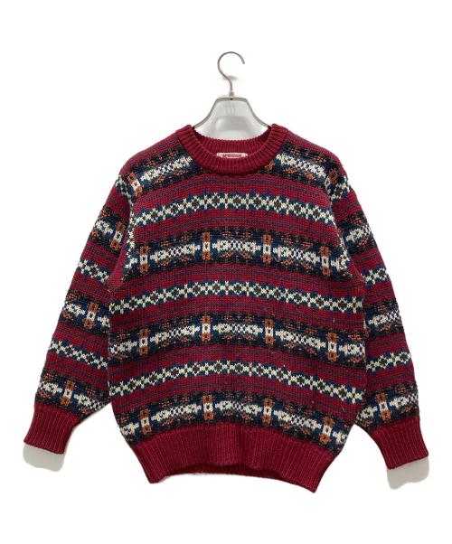 McGREGOR（マクレガー）McGREGOR (マクレガー) フェアアイルニットセーター レッド サイズ:Lの古着・服飾アイテム