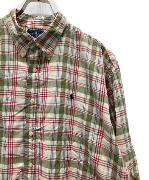 RALPH LAUREN（ラルフローレン）RALPH LAUREN (ラルフローレン) チェックBDシャツ 黄緑 サイズ:Ｌの古着・服飾アイテム