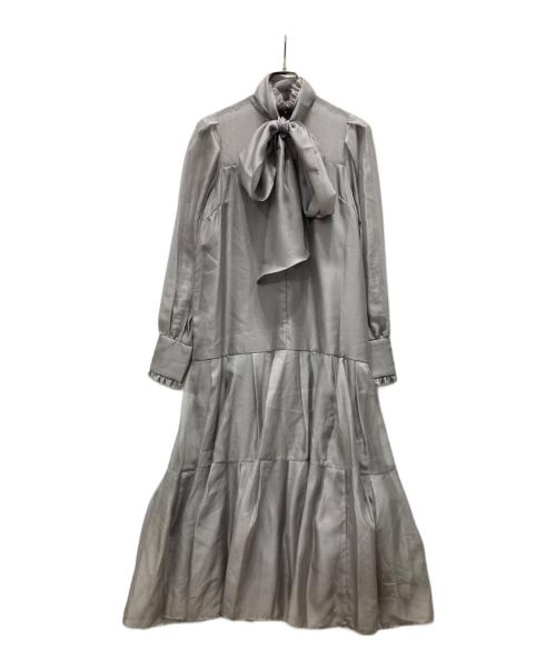 FRAY ID（フレイ アイディー）FRAY ID (フレイ アイディー) ビッグボウタイブラウスワンピース グレーの古着・服飾アイテム