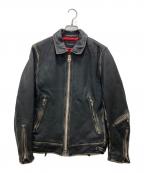 nano・universeナノ・ユニバース）の古着「シングルライダースジャケット」｜ブラック