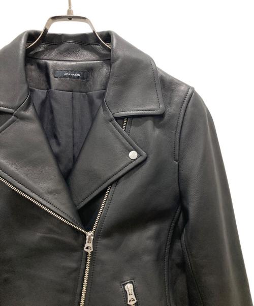 JEANASIS（ジーナシス）JEANASIS (ジーナシス) ラム レザー ダブルライダースジャケット ブラック サイズ:Mの古着・服飾アイテム