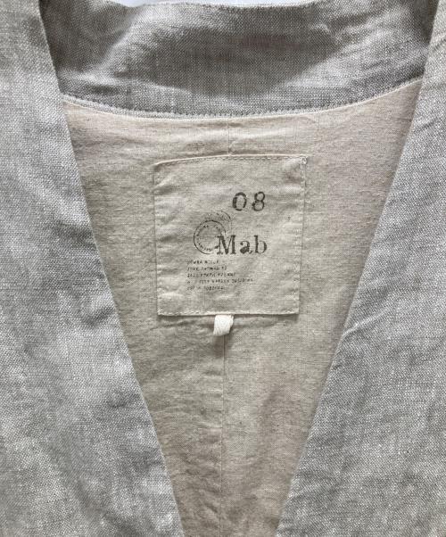 08MAB（ゼロハチマブ）08MAB (ゼロハチマブ) ノーカラーロングリネンコート ベージュ サイズ:Freeの古着・服飾アイテム