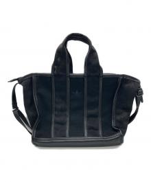 adidas（アディダス）の古着「モノグラム メッシュ キャンバス ミニショッパーバッグ」｜ブラック