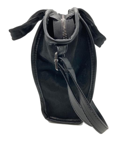 adidas（アディダス）adidas (アディダス) モノグラム メッシュ キャンバス ミニショッパーバッグ ブラックの古着・服飾アイテム