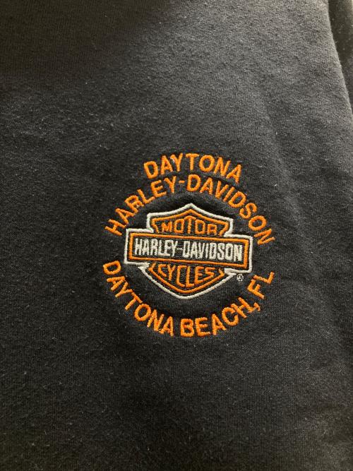 HARLEY-DAVIDSON（ハーレーダビッドソン）HARLEY-DAVIDSON (ハーレーダビッドソン) プルオーバーパーカー ブラック サイズ:Mの古着・服飾アイテム